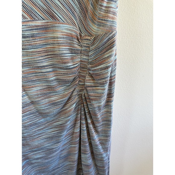 MOULINETRE SOEURS BY ANTHROPOLOGIE Striped Cowl-Neck Midiress in Teal and Gray - Picture 4 of 9